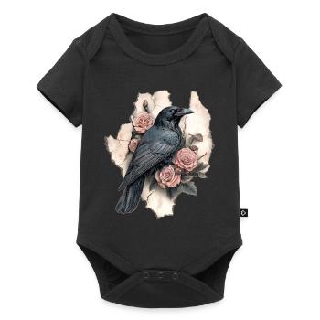 Raven Vintage Roses - Baby Premium short-sleeve bodysuit - black - Front