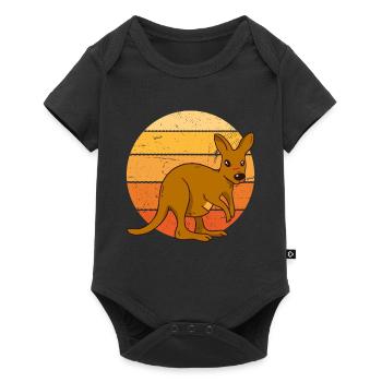 Kangaroo at sunset - Baby Premium short-sleeve bodysuit - black - Front