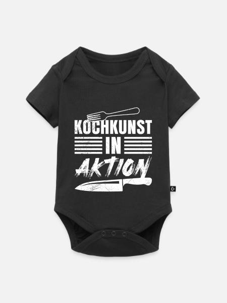 Küchenprofi KOCHKUNST IN AKTION Lustiges - Baby Premium Kurzarmbody - Schwarz