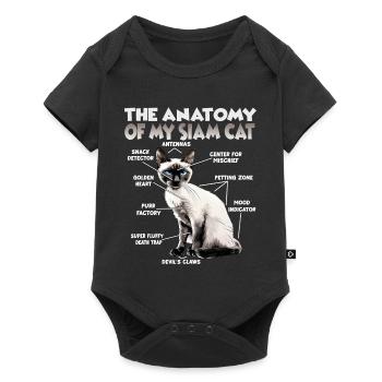Cadeau des chats siamois pour les amoureux des chats Maman des chats - Body à manches courtes Premium Bébé - noir - Devant