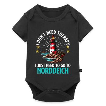 North Sea NEED NO THERAPY MUST GO TO NORDDEICH - Baby Premium short-sleeve bodysuit - black - Front
