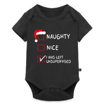 Naughty Nice – I Was Left Unsupervised Christmas - Baby Premium short-sleeve bodysuit - black - Front