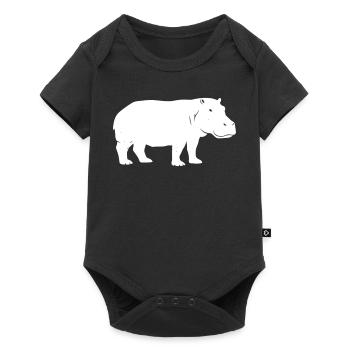 Hippo Silhouette Africa Vector - Baby Premium short-sleeve bodysuit - black - Front