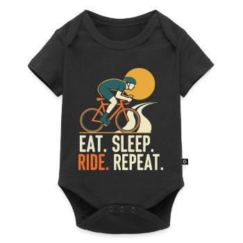 Chevaucher. Manger. Dormir. Répéter. - Body à manches courtes Premium Bébé - noir - Devant