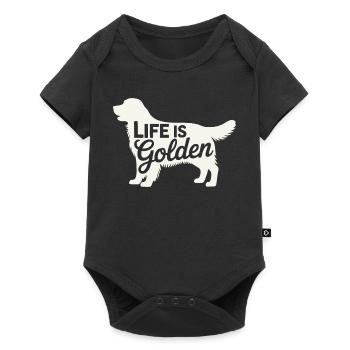 Life is Golden Retriever - Baby Premium short-sleeve bodysuit - black - Front