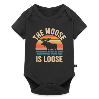 Moose Sunset Is Loose - Baby Premium short-sleeve bodysuit - black - Front