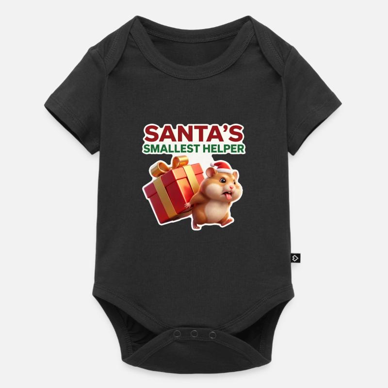 Le plus petit hamster aidant du Père Noël - Body à manches courtes Premium Bébé - noir