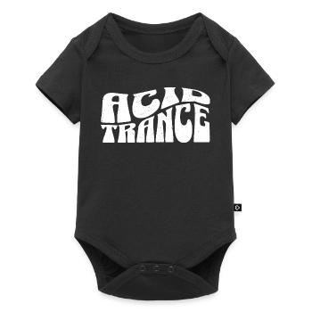Acid Trance Typographie Psychédélique Audacieuse - Body à manches courtes Premium Bébé - noir - Devant