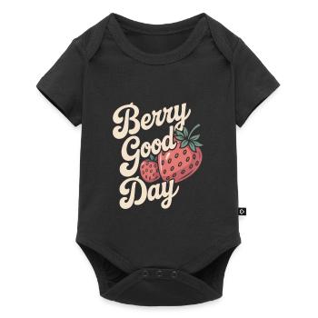 Berry Good Day - Erdbeere - Baby Premium Kurzarmbody - Schwarz - Vorne