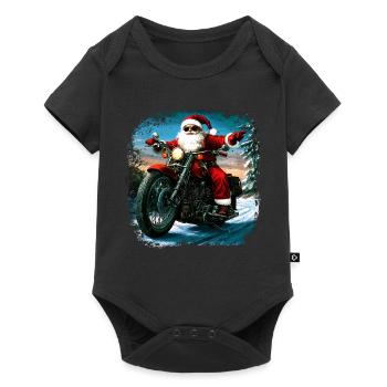 Motorcyclists Christmas - Baby Premium short-sleeve bodysuit - black - Front