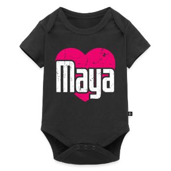 J’aime Maya Cœur Rose J’aime Maya - Body à manches courtes Premium Bébé - noir - Devant