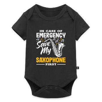 Emergency Save My Saxophone First Drôle - Body à manches courtes Premium Bébé - noir - Devant