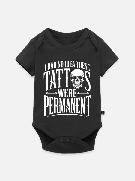 Tattoo-Permanenz-Schädel-T-Shirt - Baby Premium Kurzarmbody - Schwarz