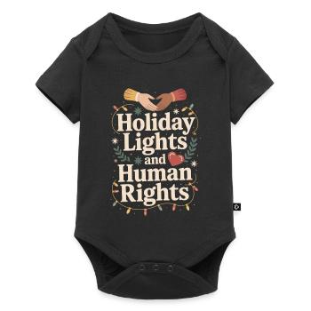 Holiday Lights and Human Rights - Baby Premium short-sleeve bodysuit - black - Front