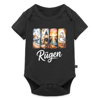 Rügen Baltic Sea Lighthouse Seagull - Baby Premium short-sleeve bodysuit - black - Front