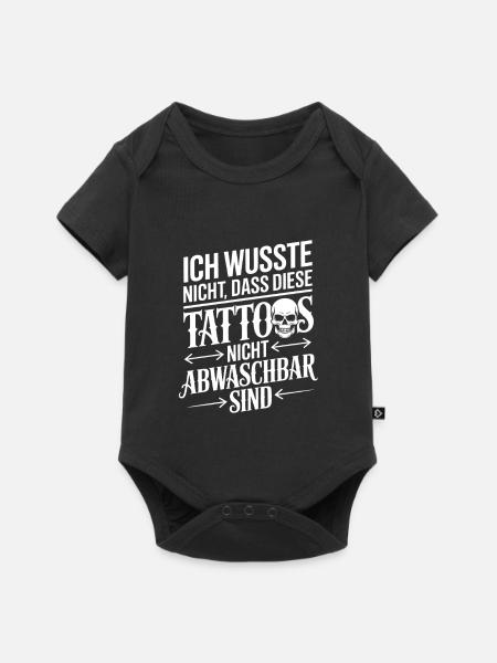 Nicht abwaschbare Tattoos Spruch - Baby Premium Kurzarmbody - Schwarz