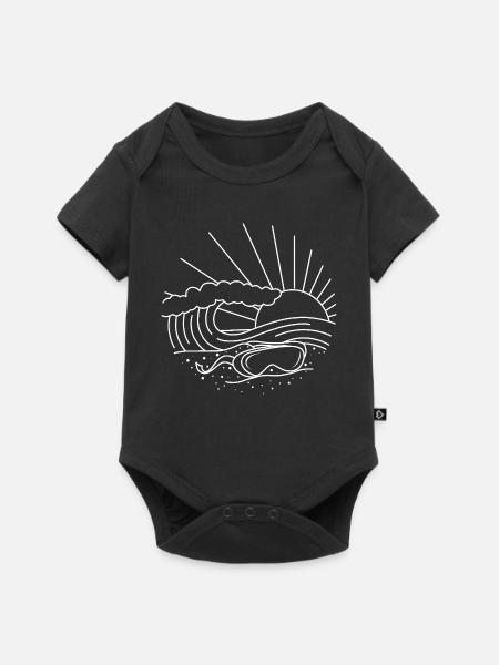 Sonnenuntergang Wellentanz - Baby Premium Kurzarmbody - Schwarz