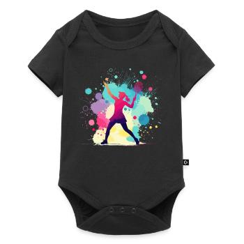 Tennis, Tennis Player Woman, Tennis Graphic - Baby Premium short-sleeve bodysuit - black - Front