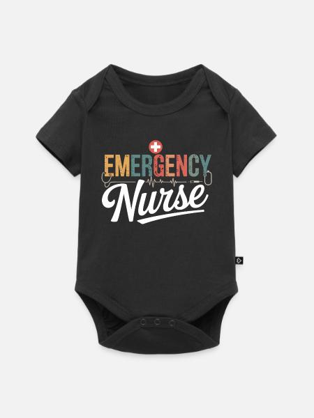 Notfallpflegerin Emergency Design - Baby Premium Kurzarmbody - Schwarz