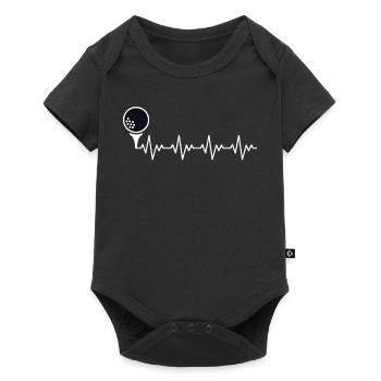 Golf Golfer Golf Ball ECG Heartbeat Heart Rate - Baby Premium short-sleeve bodysuit - black - Front