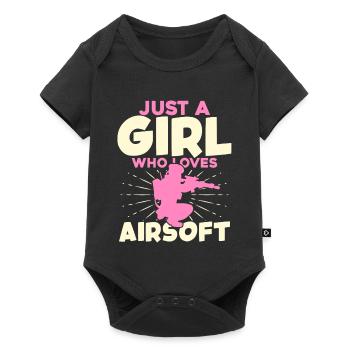 Just a Girl Who Loves Airsoft - Baby Premium short-sleeve bodysuit - black - Front