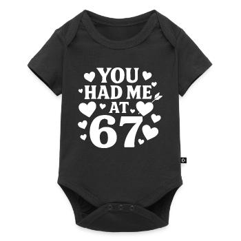 Du hattest mich bei 67 Spaß 67 Nummer Valentinstag - Baby Premium Kurzarmbody - Schwarz - Vorne