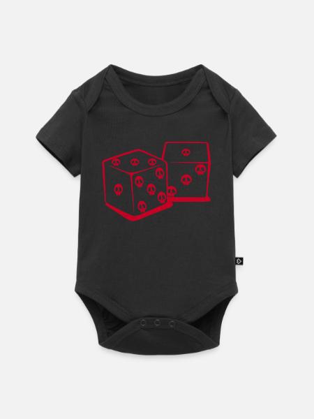 Mit Würfeln spielen (rot) - Baby Premium Kurzarmbody - Schwarz