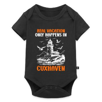 North Sea REAL HOLIDAYS ARE ONLY AVAILABLE IN CUXHAVEN - Baby Premium short-sleeve bodysuit - black - Front