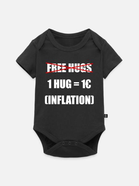 Free Hugs - Inflationsbereinigt - Baby Premium Kurzarmbody - Schwarz