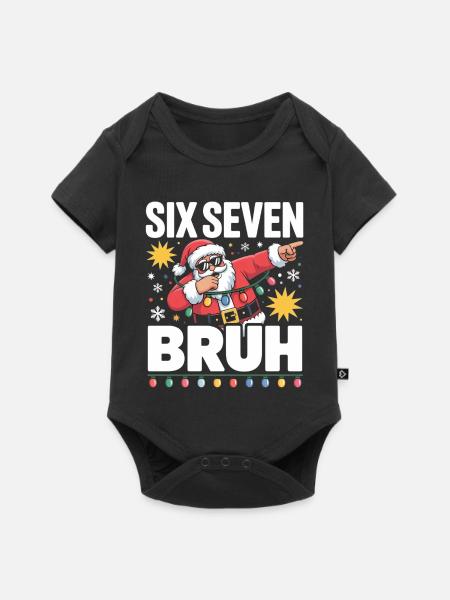 Weihnachtsbruh: Santa mit Lichterkette - Baby Premium Kurzarmbody - Schwarz