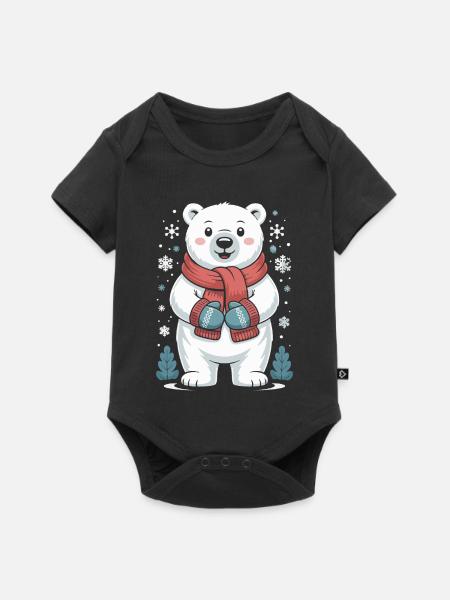 Polarbär Winterzauber - Baby Premium Kurzarmbody - Schwarz