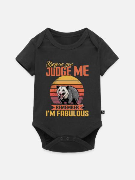Funny Opossum - Baby Premium Kurzarmbody - Schwarz