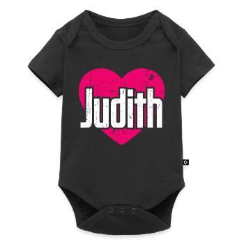 I Love Judith Pink Heart I Love Judith - Baby Premium short-sleeve bodysuit - black - Front
