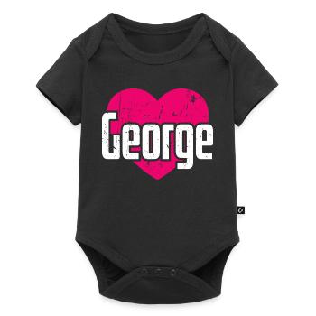 I Love George Pink Heart I Love George - Baby Premium short-sleeve bodysuit - black - Front