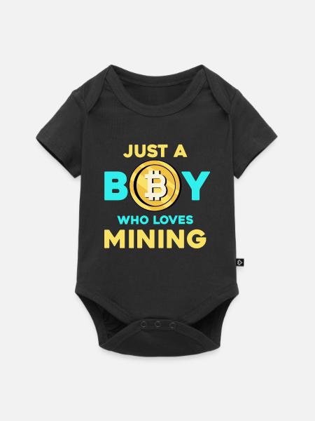 Krypto Mining Junge – Bitcoin Leidenschaft - Baby Premium Kurzarmbody - Schwarz