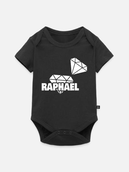 Raphael - Baby Premium Kurzarmbody - Schwarz