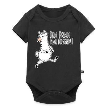 Then I'm jogging! The funny llama likes to run! - Baby Premium short-sleeve bodysuit - black - Front
