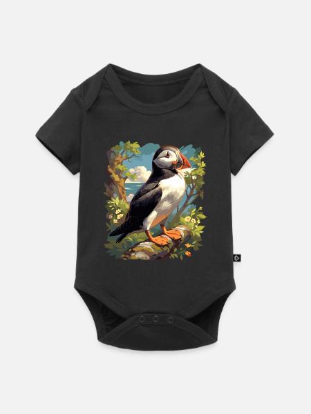 Puffin Papageientaucher - Baby Premium Kurzarmbody - Schwarz
