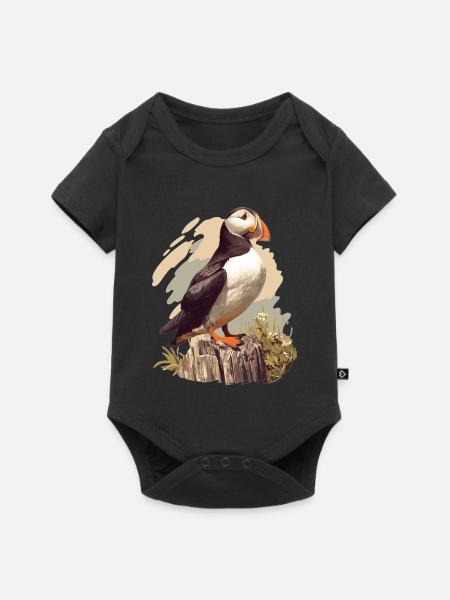 Puffin Papageientaucher - Baby Premium Kurzarmbody - Schwarz