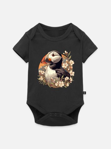 Puffin Papageientaucher - Baby Premium Kurzarmbody - Schwarz