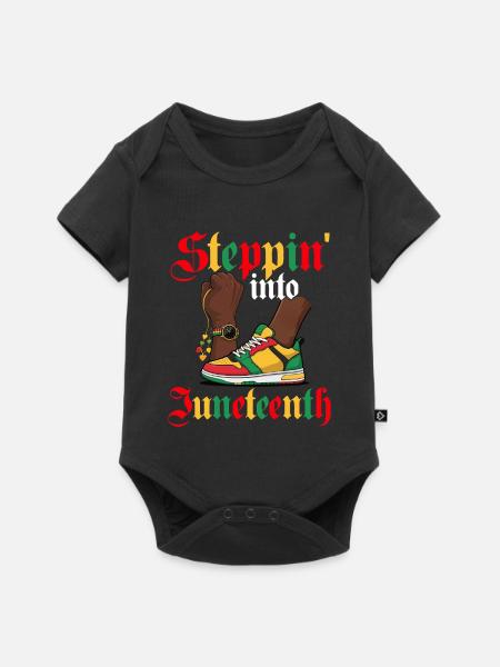 Steppin' Into Juneteenth – Schwarzer Stolz - Baby Premium Kurzarmbody - Schwarz