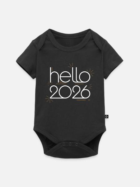 Hallo Neon-Feuerwerk 2026 - Baby Premium Kurzarmbody - Schwarz