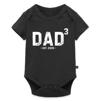 Dad Cubed Est 2026 Third Time Dad of Three Kids - Baby Premium short-sleeve bodysuit - black - Front