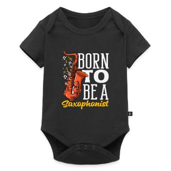 Born To Be A Saxophonist Musician Saxophone - Baby Premium short-sleeve bodysuit - black - Front