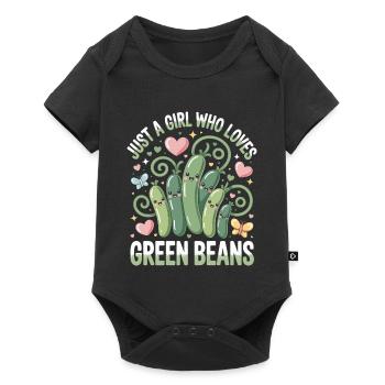 Only one girl loves green beans - Baby Premium short-sleeve bodysuit - black - Front