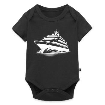 Yacht de croisière avec pleine vague devant - Body à manches courtes Premium Bébé - noir - Devant