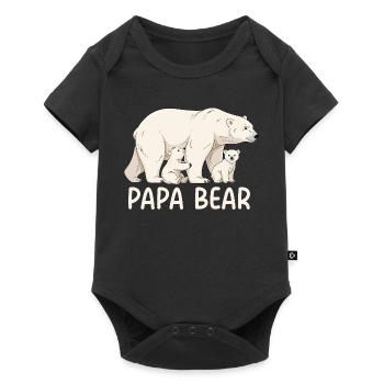 Papa Bear - Baby Premium short-sleeve bodysuit - black - Front