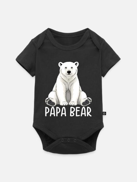 Papa Bear - Baby Premium Kurzarmbody - Schwarz