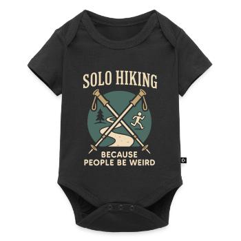 Women's solo hiker empowerment trail - Baby Premium short-sleeve bodysuit - black - Front