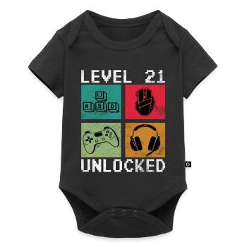 Level 21 Unlock Retro Gaming - Baby Premium short-sleeve bodysuit - black - Front